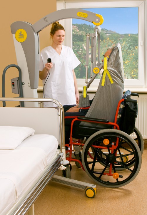 Handi-Move - Le fléau basculant électrique - Inclinaison électrique en douceur - Soulève-personne mobile 2600 (Victor) , Soulève-personne avec fléau basculant 2610 (Victor) , Le fléau basculant électrique