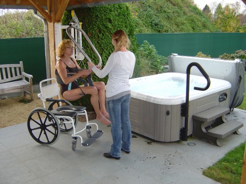 Handi-Move - Autres besoins de transferts - Transferts vers un jacuzzi - Soulève-personne mural