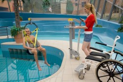 Lève-personne mobile de piscine ; Sangle de bain avec support de tête ; Fléau Classique